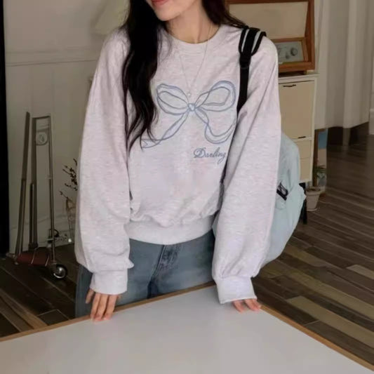 Embroidered Bow Sweater