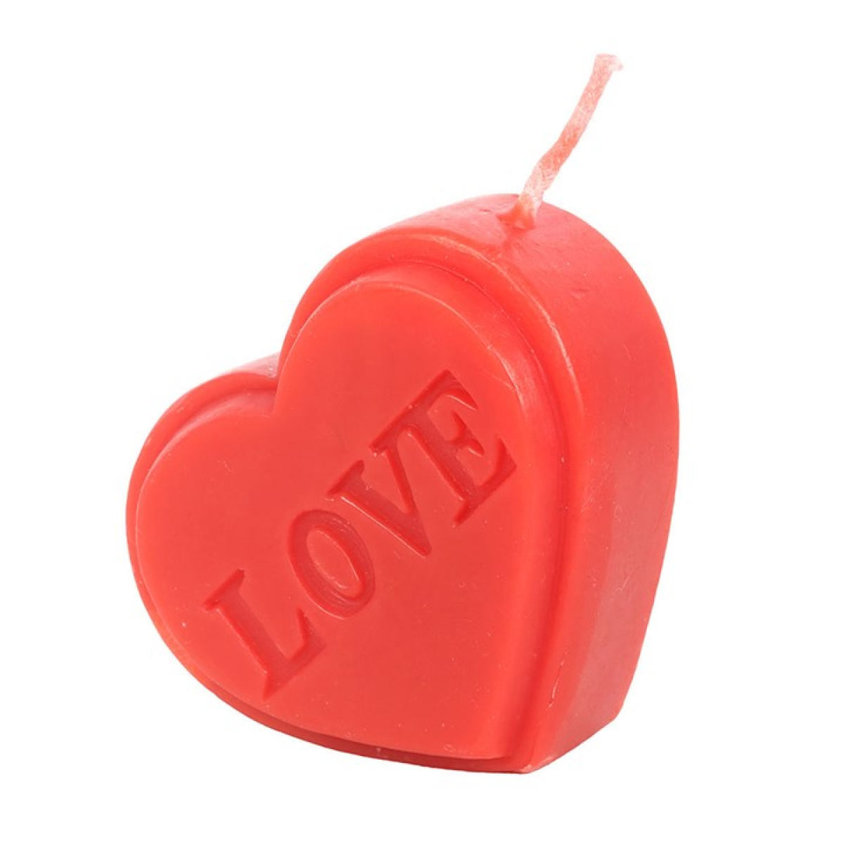 Red Love Heart Shaped Valentine's Day Candle