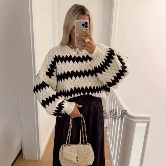 Striped Loose Knitted Sweater