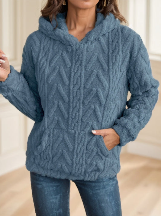 Teddy Bear Fleece Style Textured Hoodie