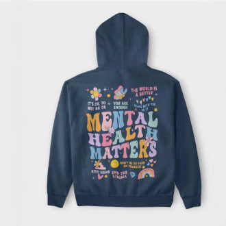 Mental Health Slogan Printed Sweater