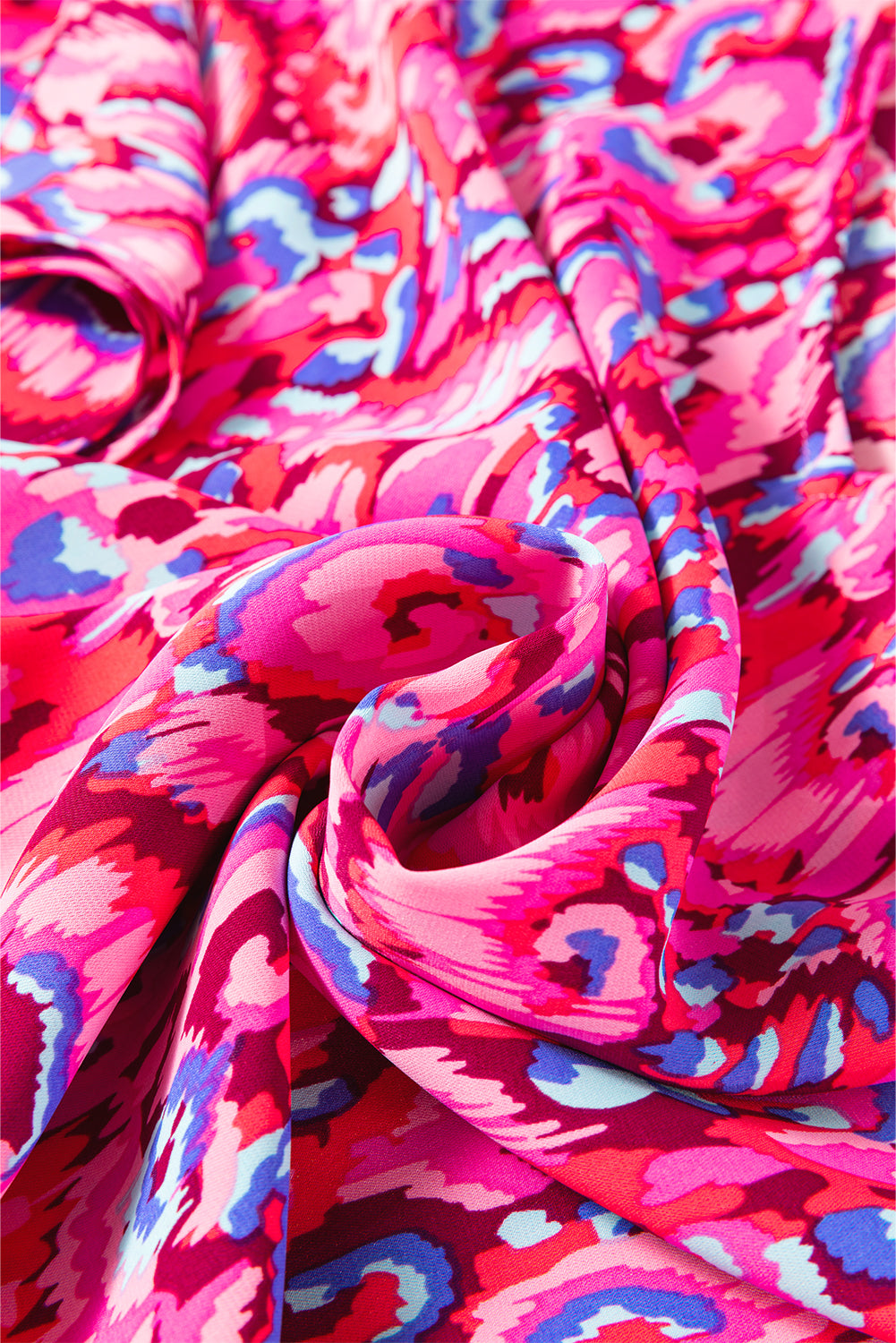 Abstract Print V Neck Half Sleeve Loose Fit Tunic Blouse