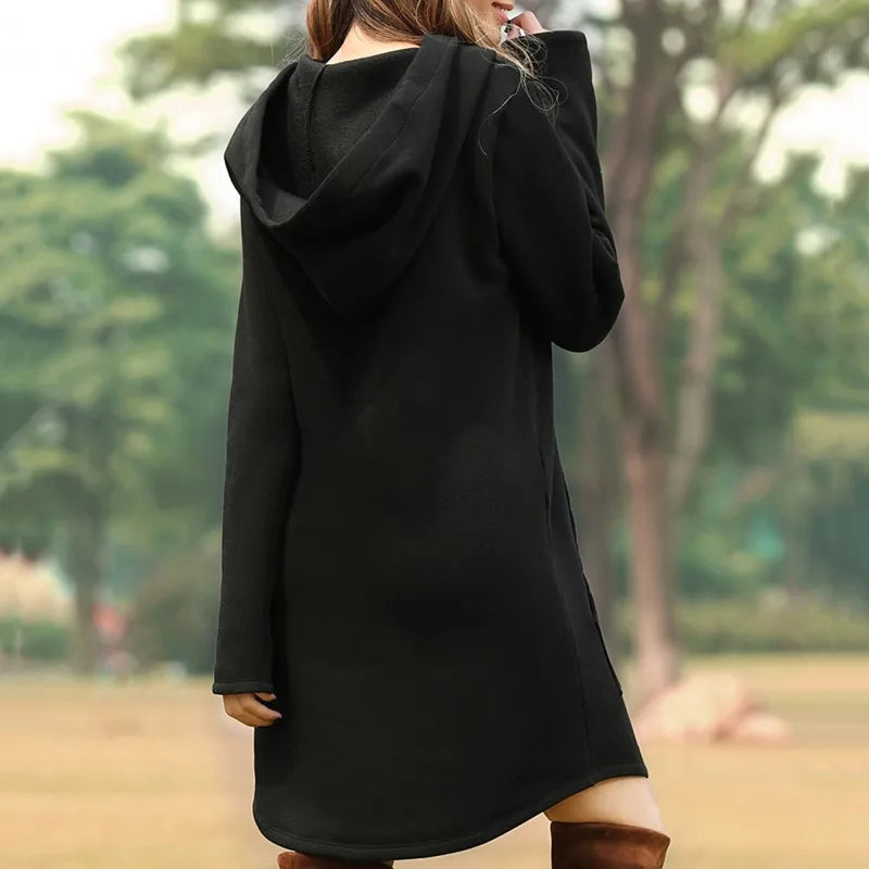 Casual Pocket Hooded Jumper Dress