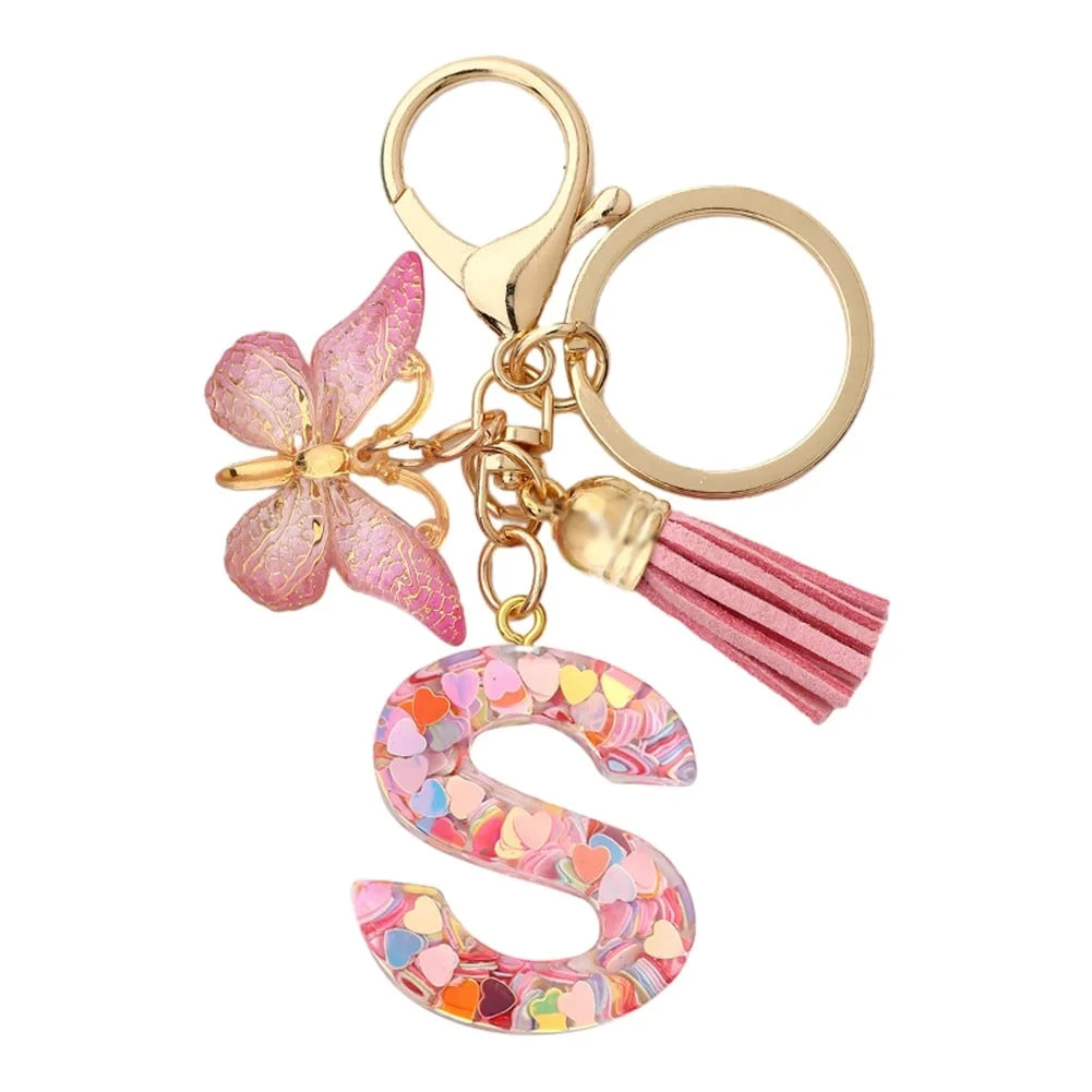 Colourful Lettered Metal Keychains
