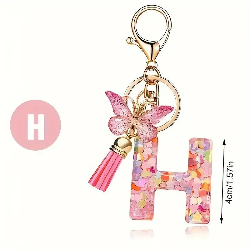Colourful Lettered Metal Keychains