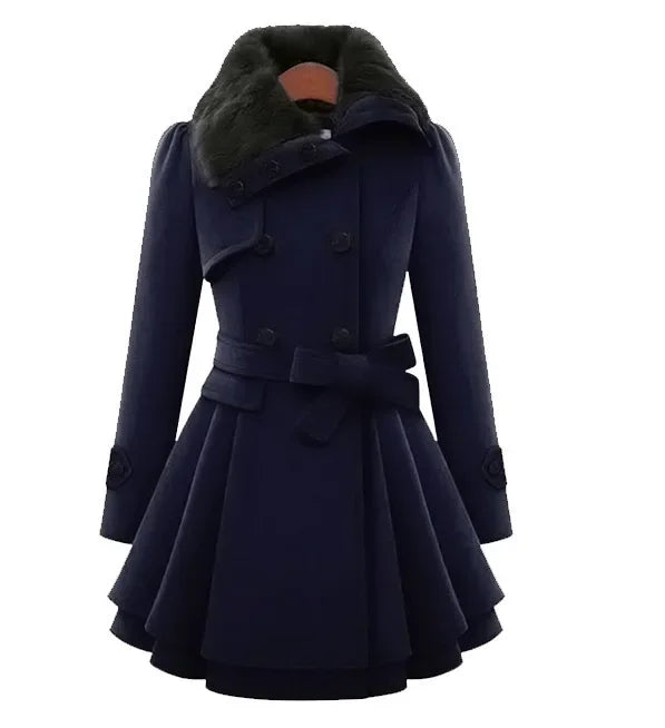 Long Slim Look Buttoned Coat