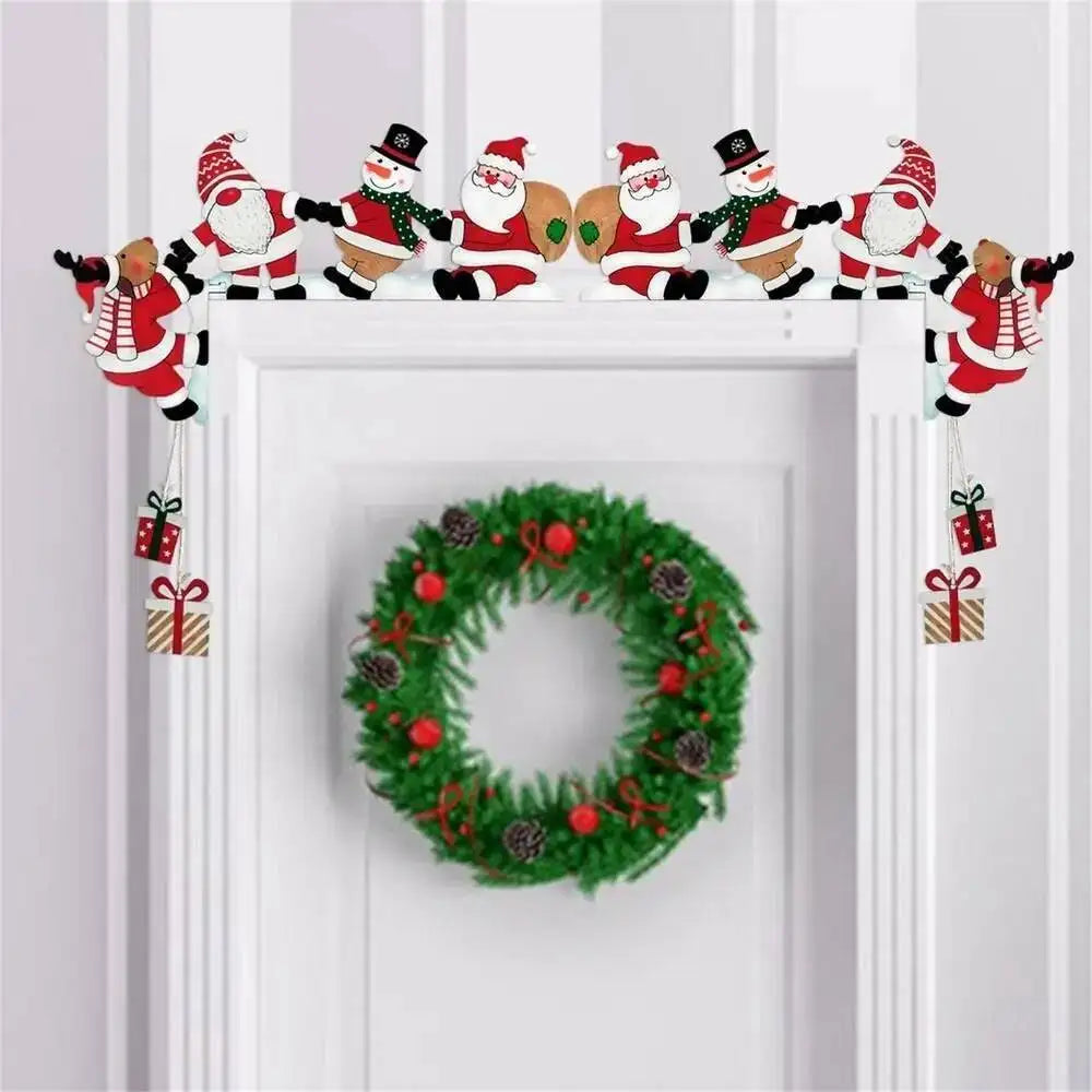 Wooden Santa & Co. Door Corner Decoration