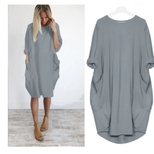 Oversize Pocket T-Shirt Dress