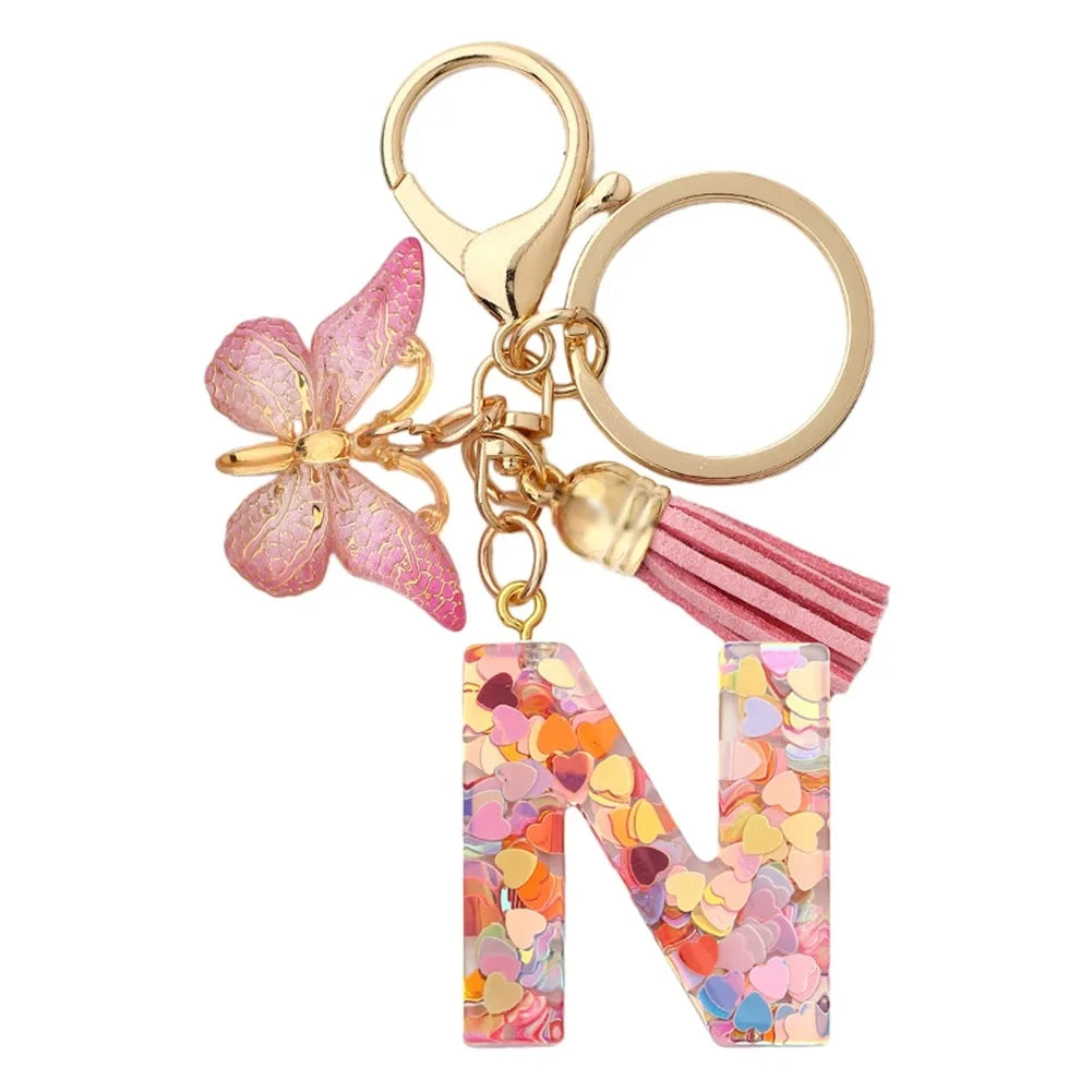 Colourful Lettered Metal Keychains