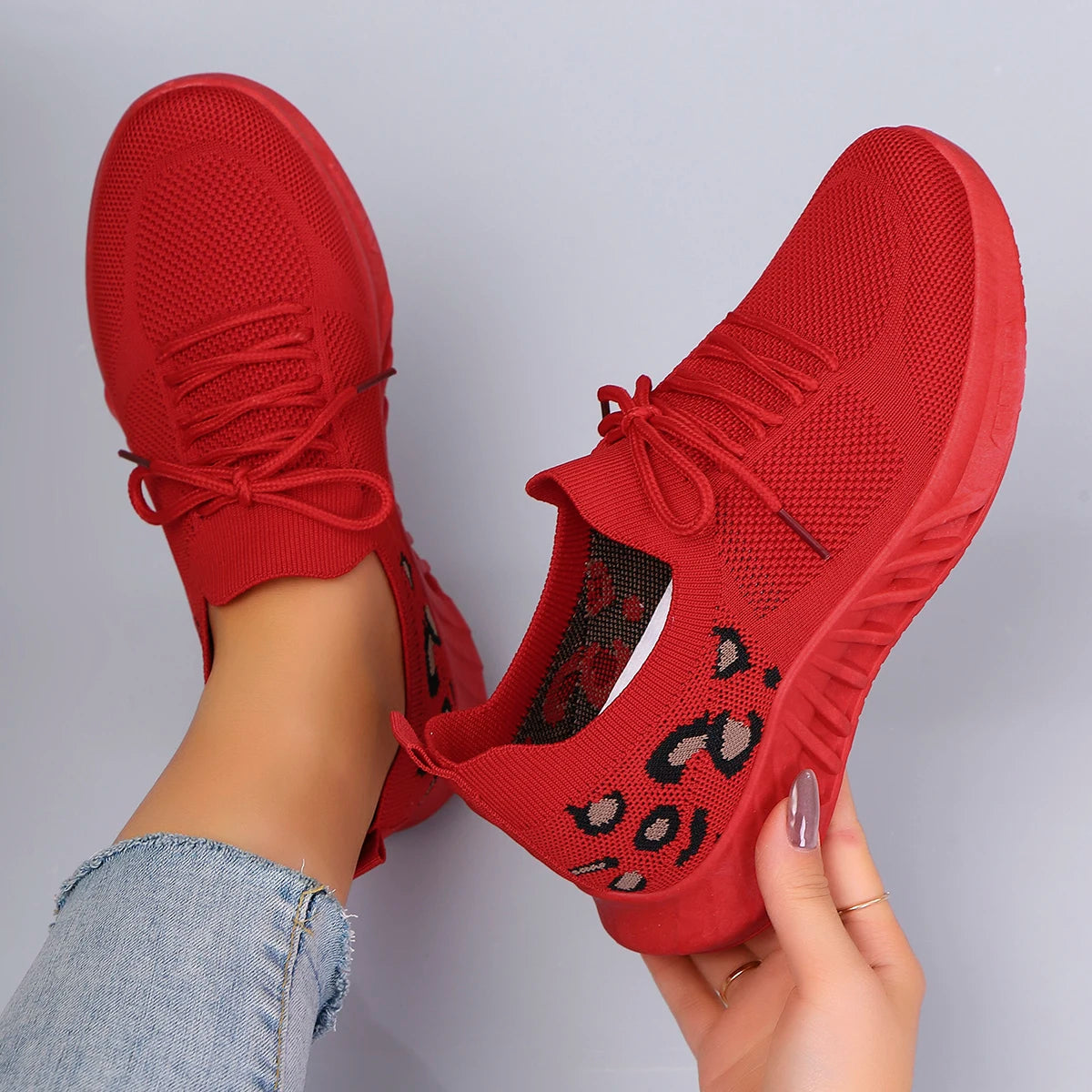 Lightweight & Breathable Leopard Print Trainers