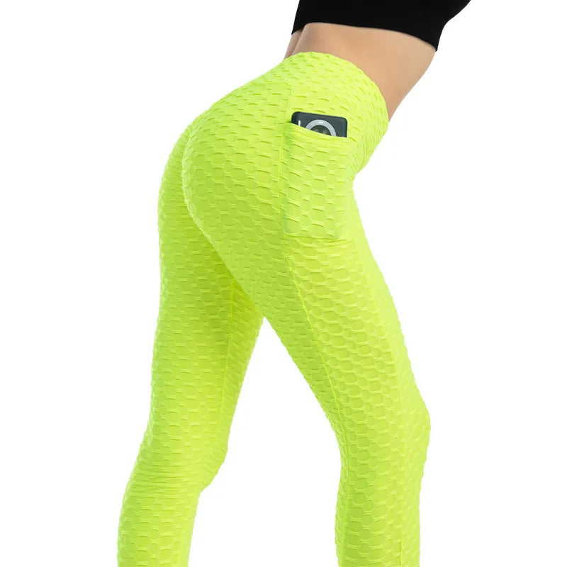 Honeycomb Style Stretchy Slim High Waist Leggings