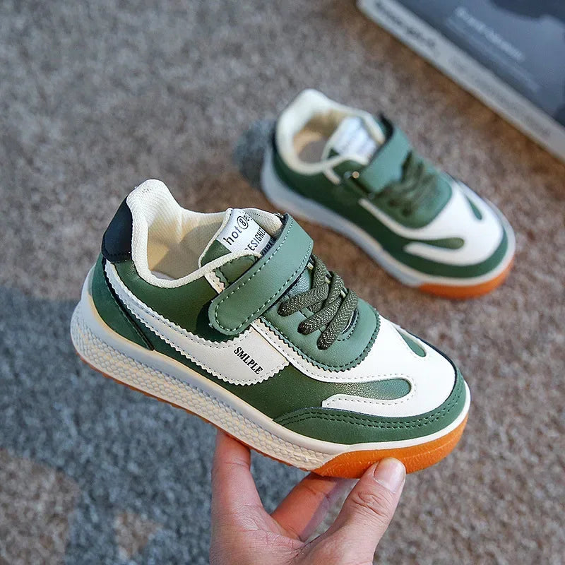 Kids PU Leather Casual Trainers