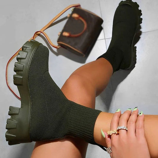 Chunky Platform Sock Boots