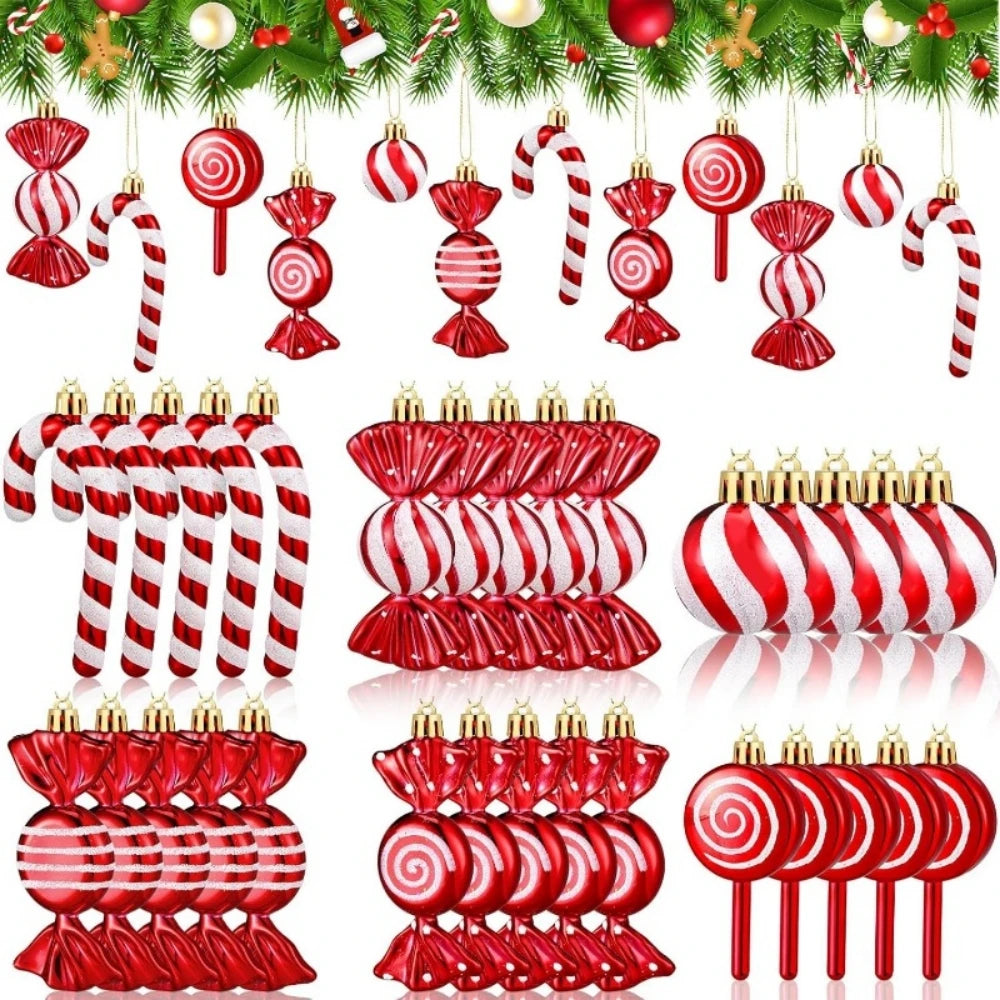 30Pc 6-10cm Candy Lollipop Christmas Tree Ornaments