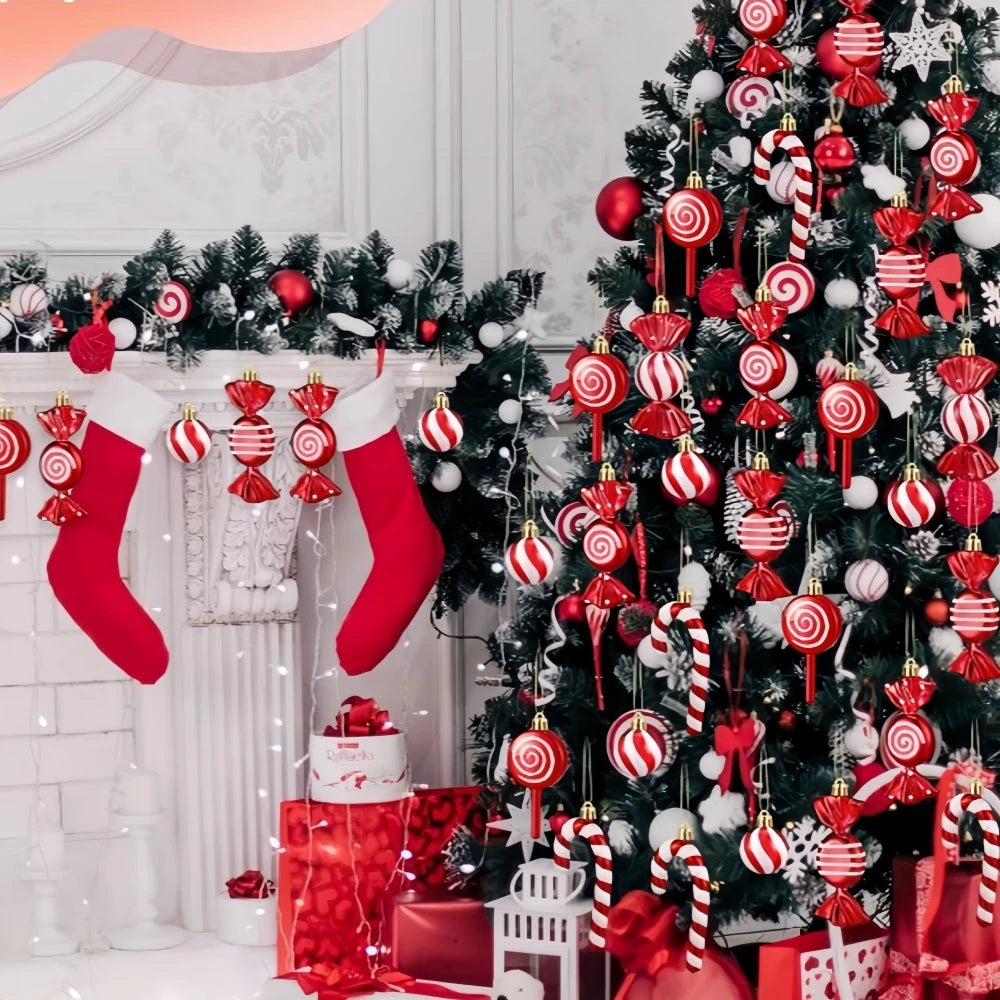 30Pc 6-10cm Candy Lollipop Christmas Tree Ornaments