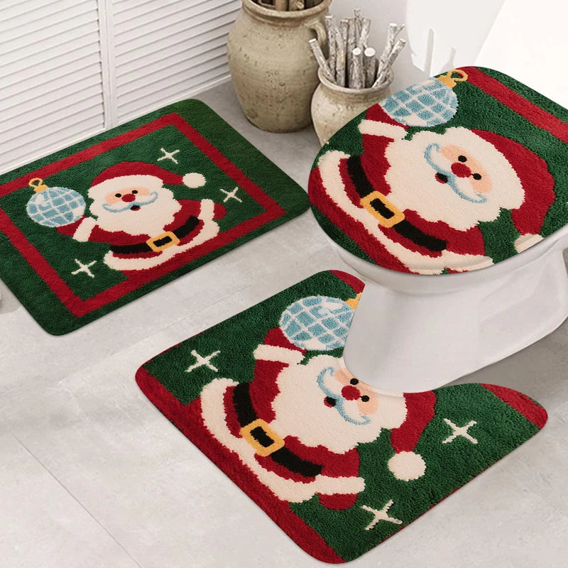 3pcs Christmas Bathroom Mats