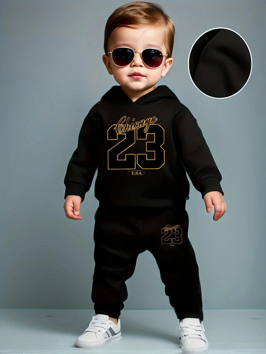 Baby boy 23 Print fleece hoodie & Jogger set