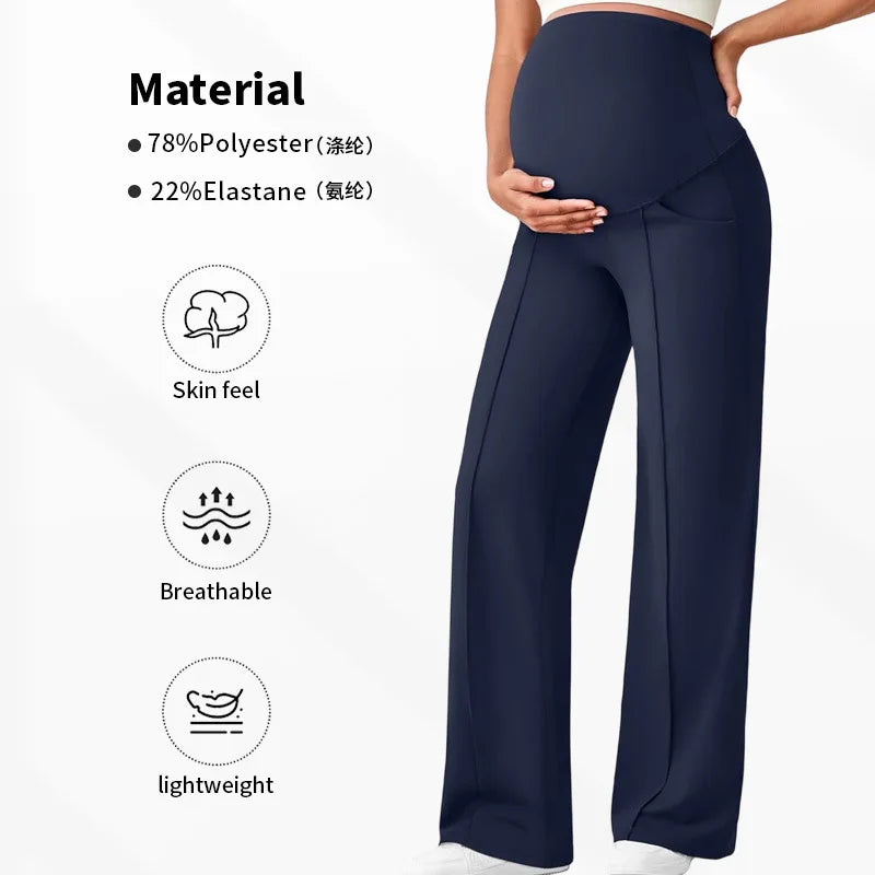 Maternity High Waisted Straight Trousers