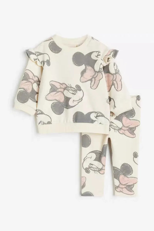 Girls Cute Minnie 2 piece Top & Leggings Set
