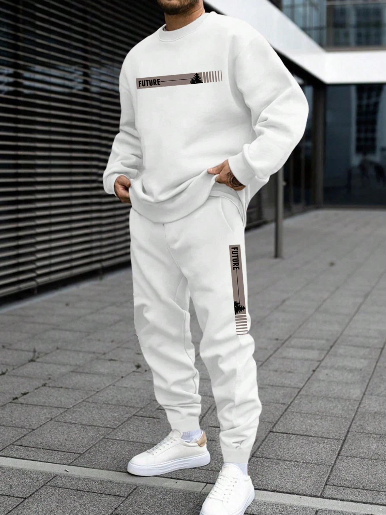 Men's Future Print Sweater & Jogger Set