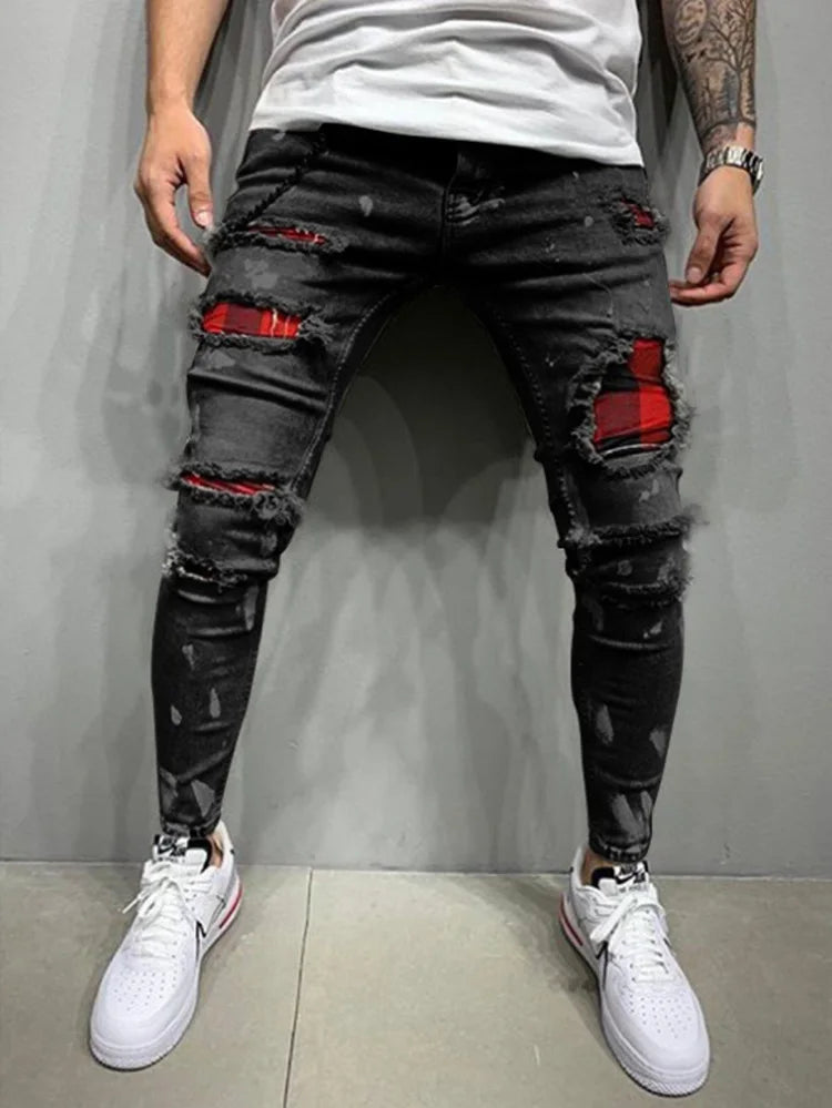 Men’s Skinny Fit Ripped Distressed Jeans