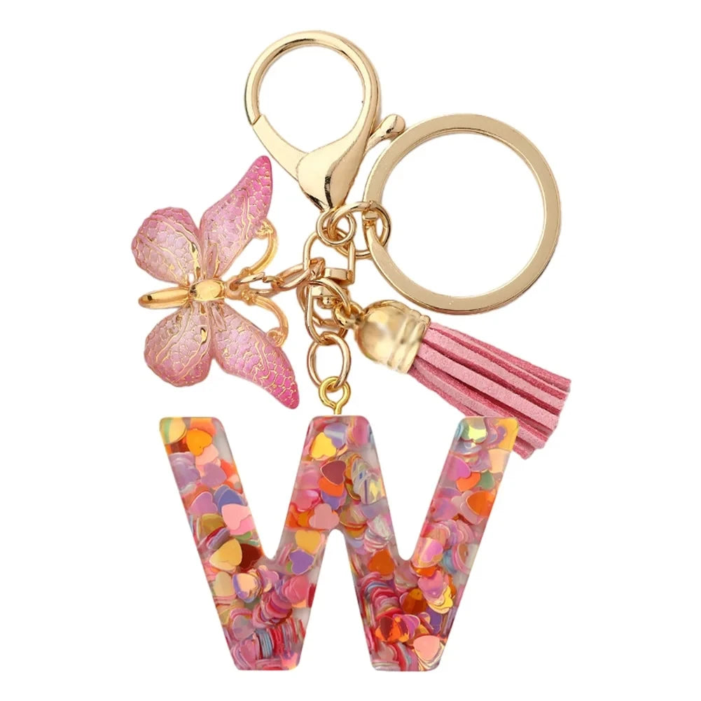 Colourful Lettered Metal Keychains
