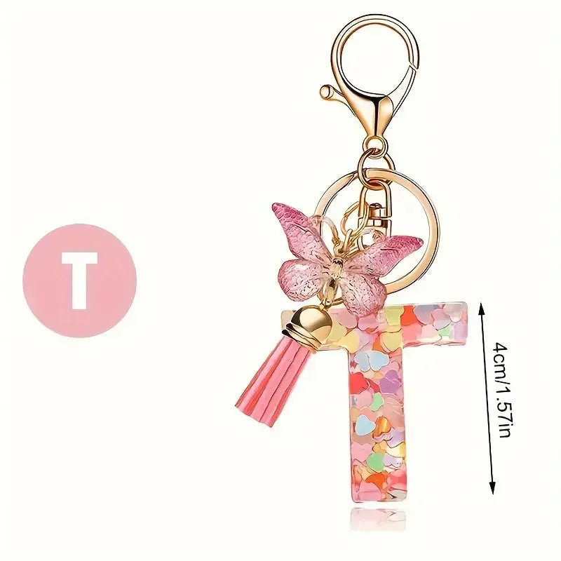 Colourful Lettered Metal Keychains
