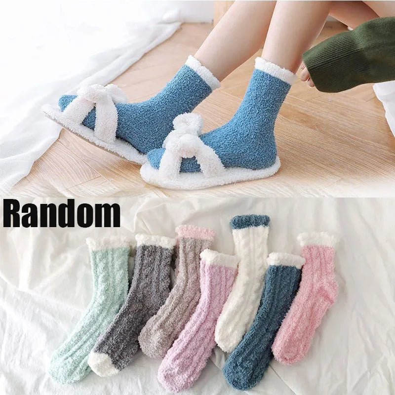 5 Pairs Thickened Coral Fleece Socks