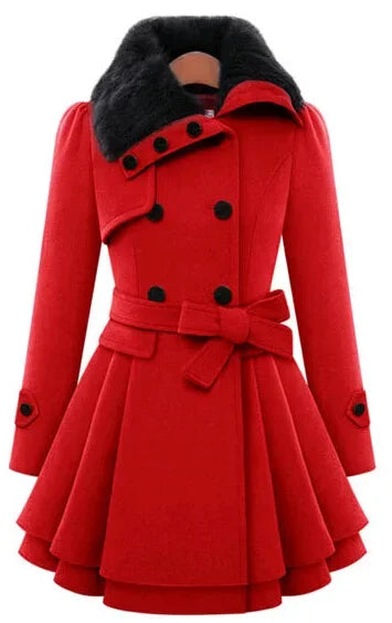 Long Slim Look Buttoned Coat