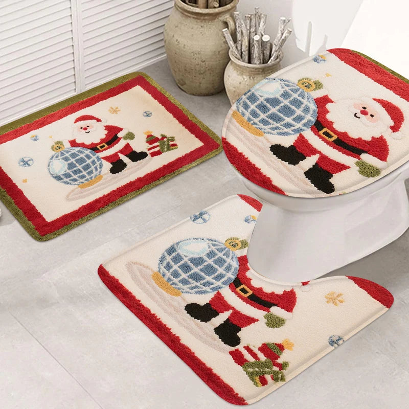 3pcs Christmas Bathroom Mats