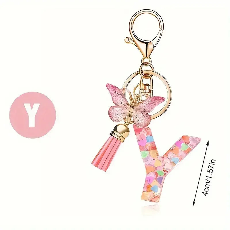 Colourful Lettered Metal Keychains