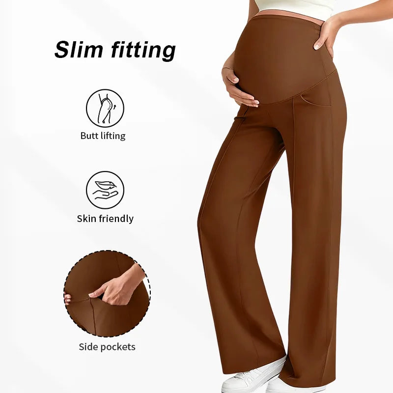 Maternity High Waisted Straight Trousers