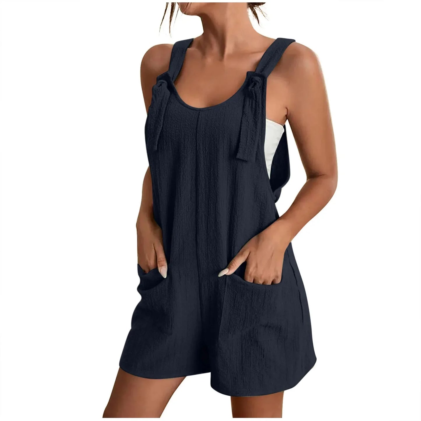 Casual Knot Strap Dungaree Shorts