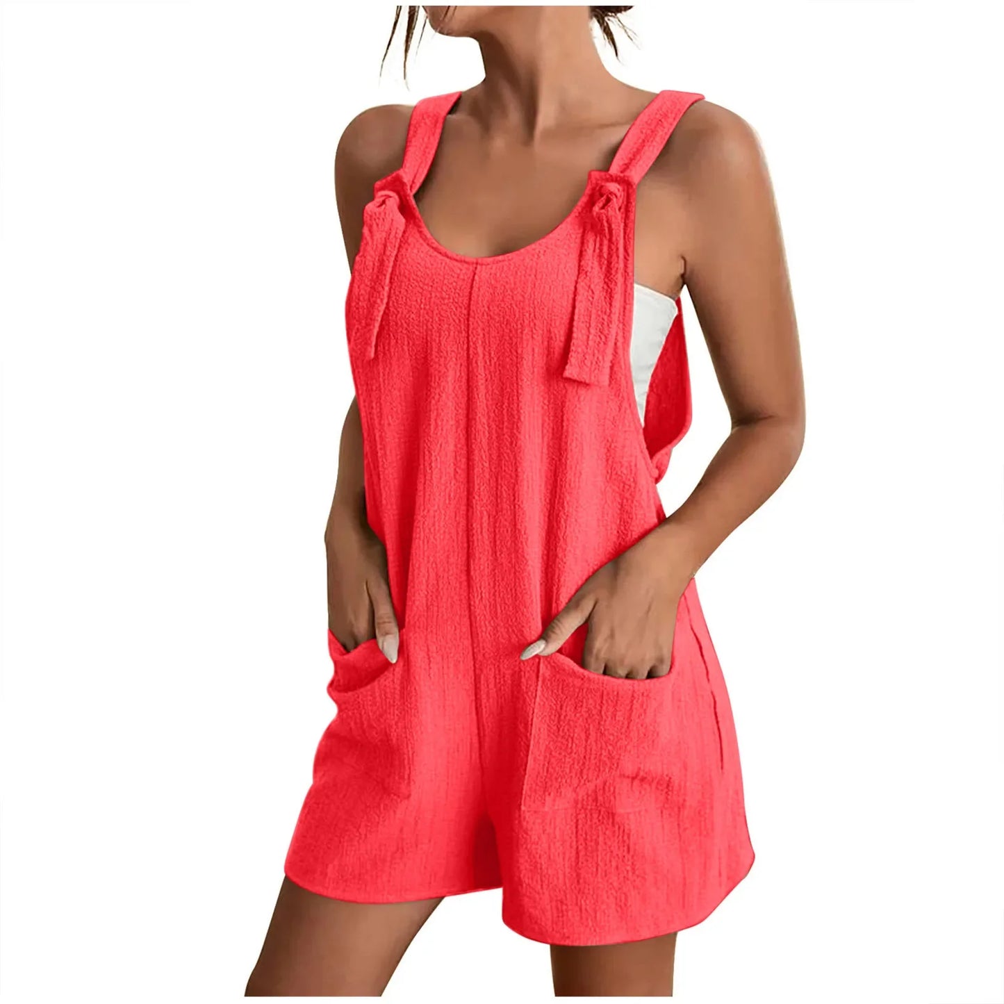 Casual Knot Strap Dungaree Shorts