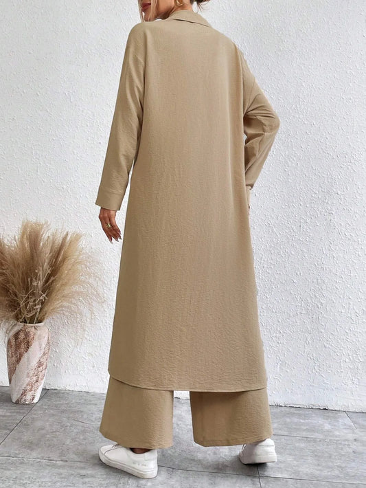 Long Shirt & Wide Trousers Set