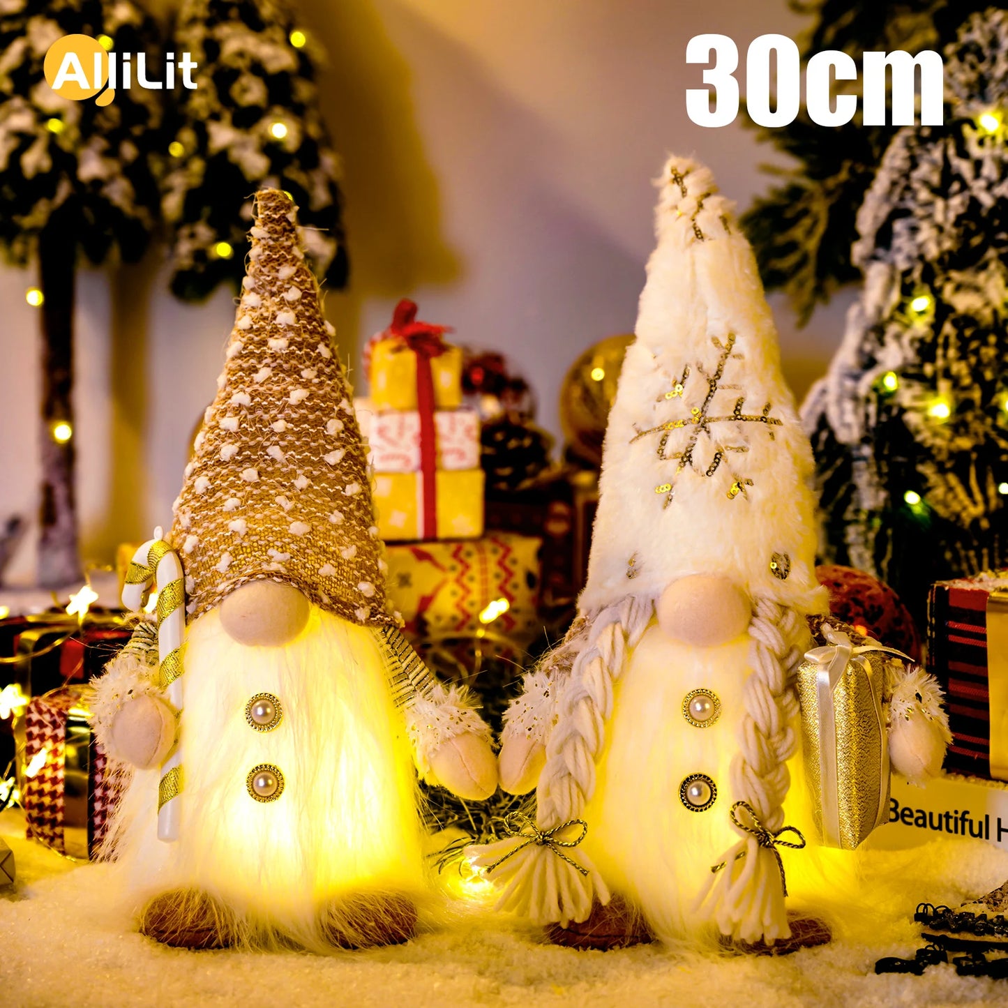 30cm Glowing Christmas Gnome Light Up Decoration