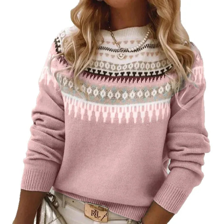 Loose Fit Geometric Pattern Sweater