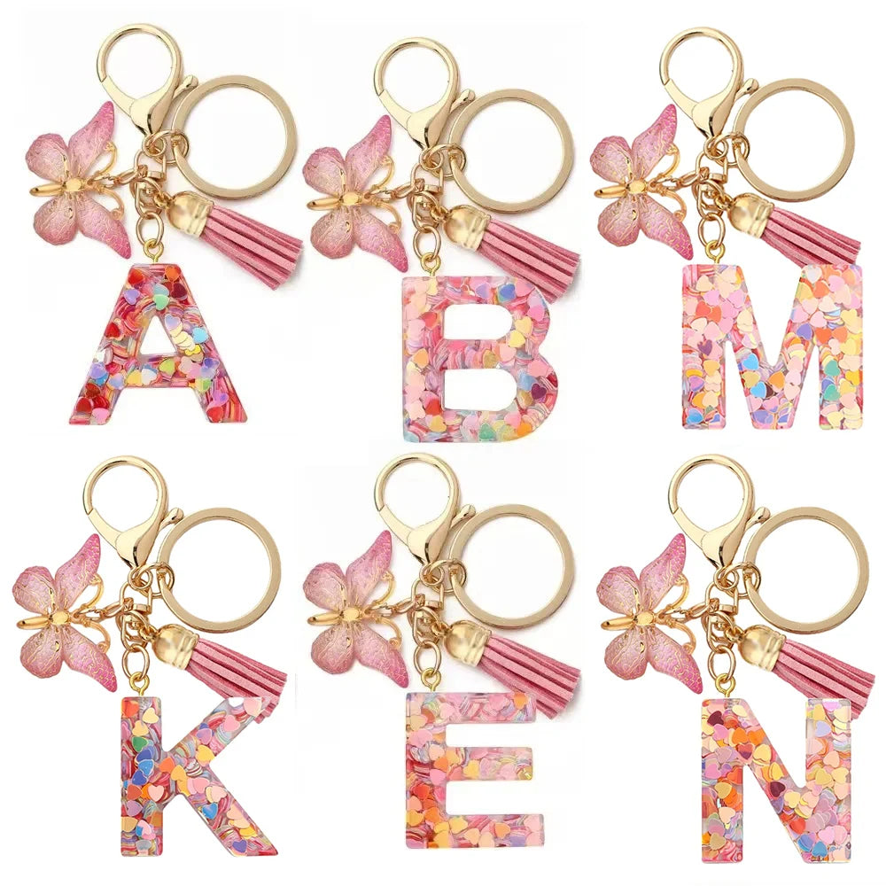 Colourful Lettered Metal Keychains