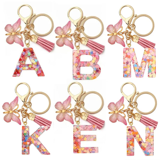 Colourful Lettered Metal Keychains