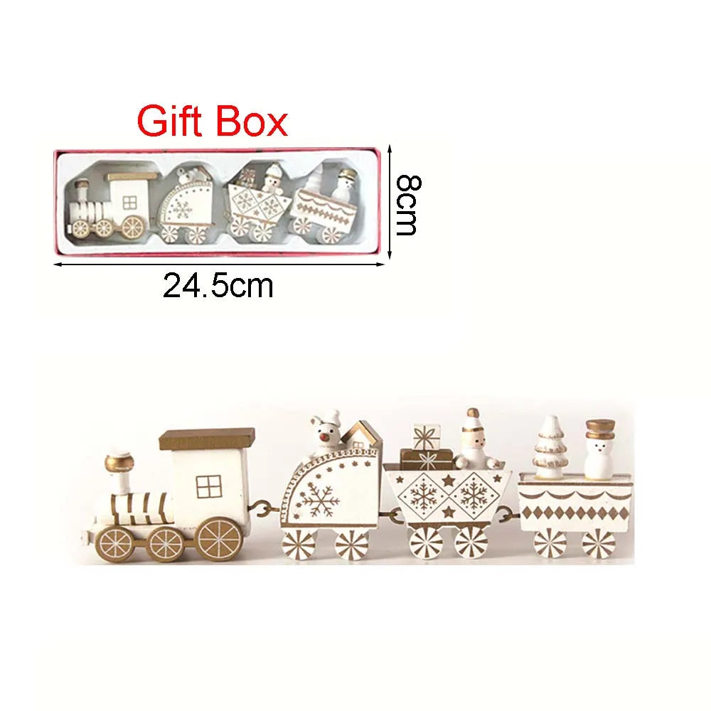 Small Wooden Christmas Train Decorations