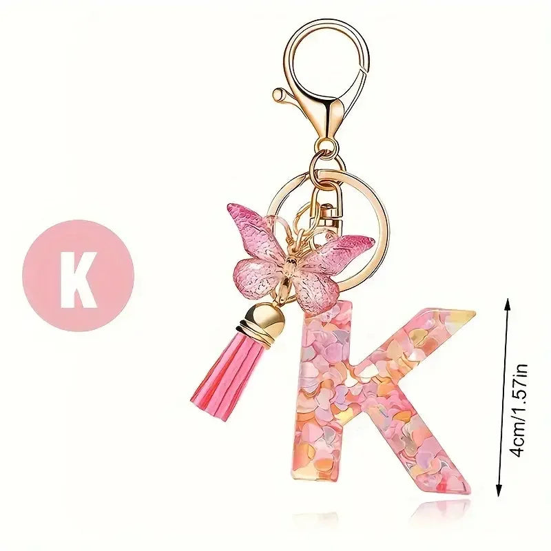 Colourful Lettered Metal Keychains