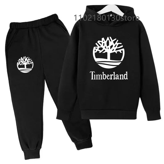 Kids Casual Timberland Print Hoodie & Joggers Set