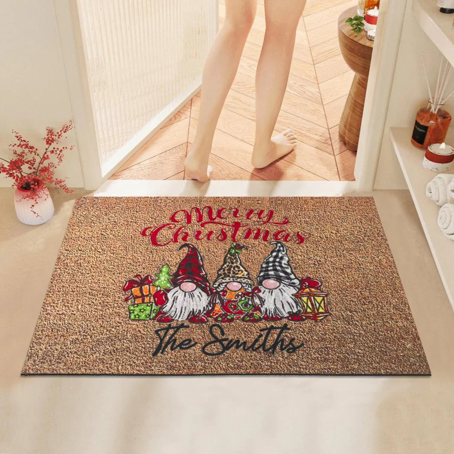 Christmas Gnome Door Mat