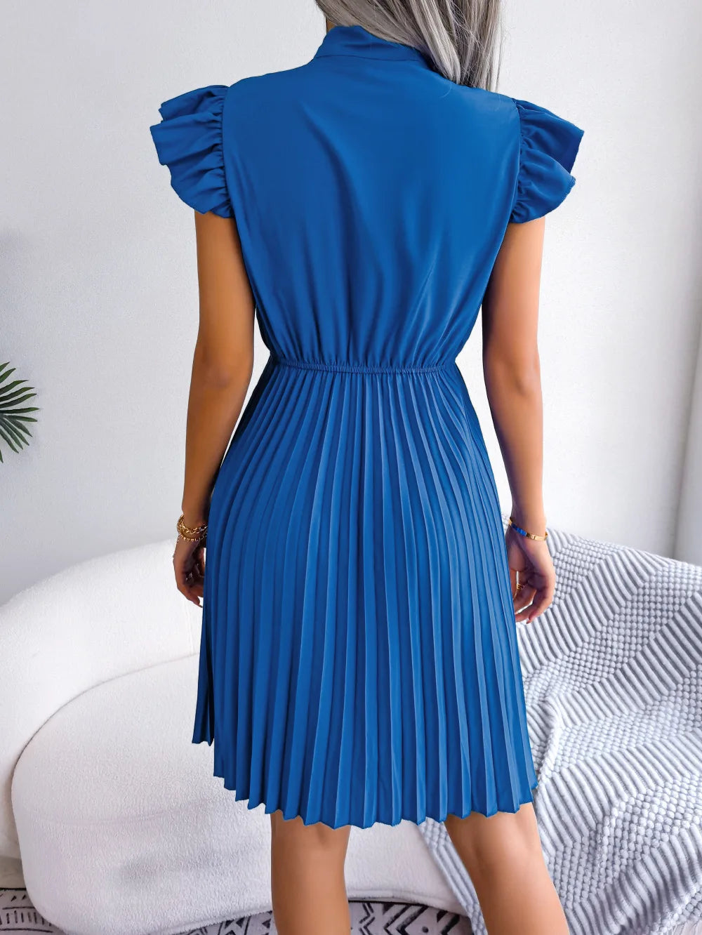 Pleated Mini Dress