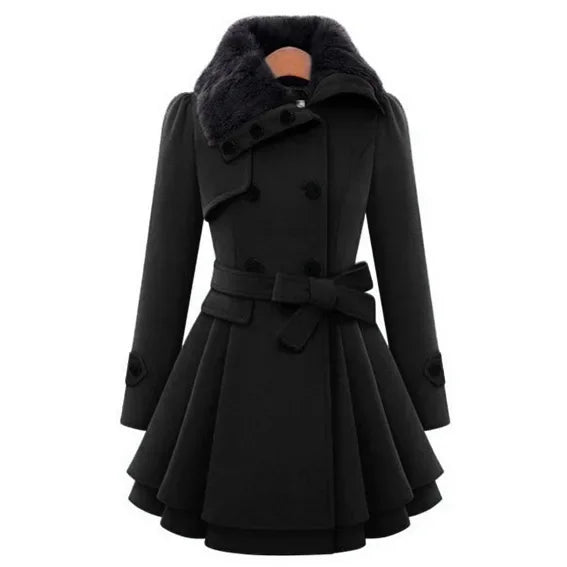 Long Slim Look Buttoned Coat