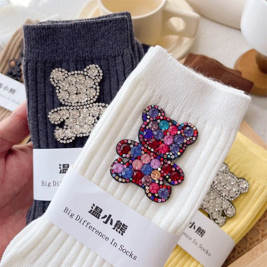 Diamond Bear Decorative Socks