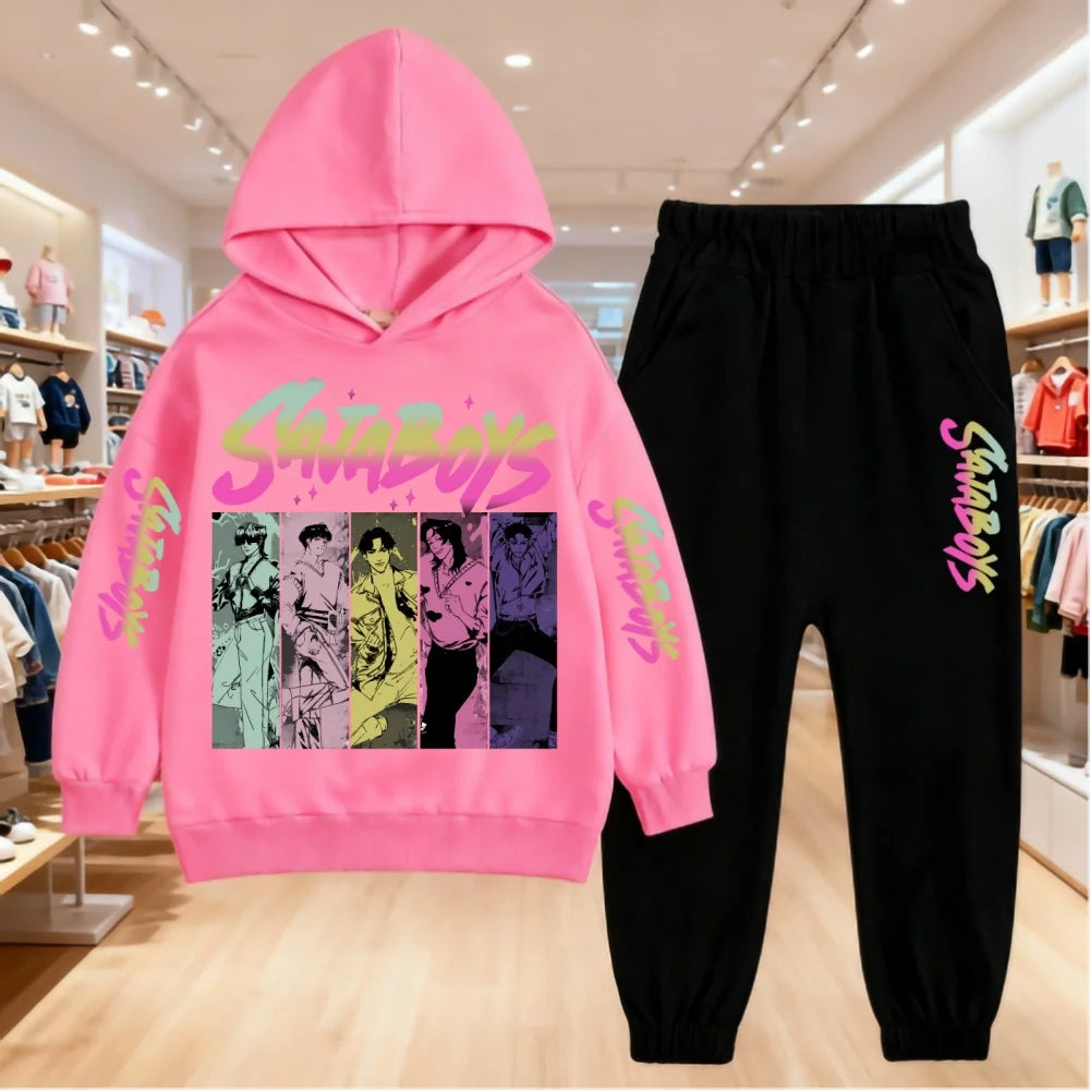 Kids Saja Boys K-pop Demon Hunters Inspired Hoodie & Joggers Set