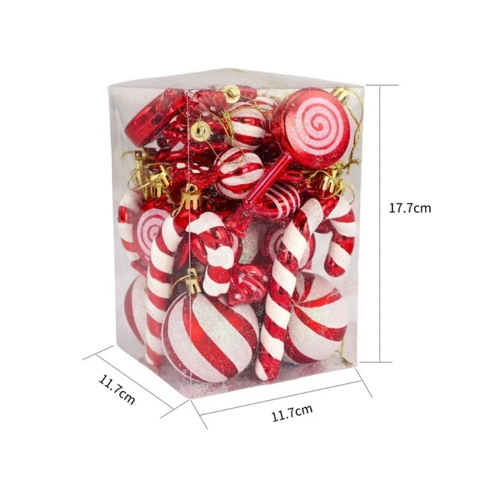 30Pc 6-10cm Candy Lollipop Christmas Tree Ornaments