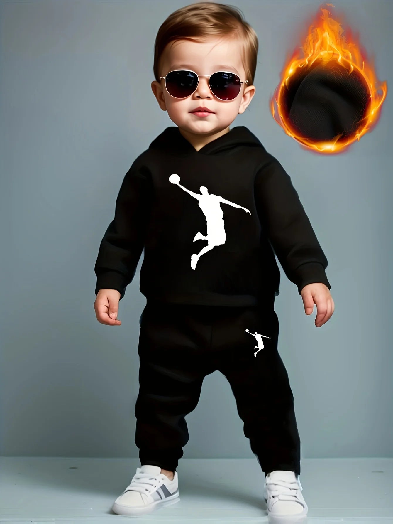 Baby Boy Basketball Hoodie & Joggers Set
