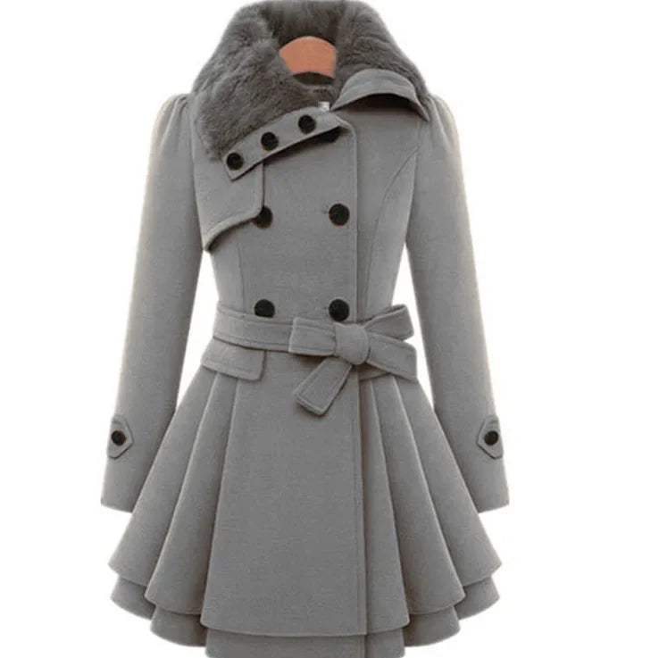 Long Slim Look Buttoned Coat